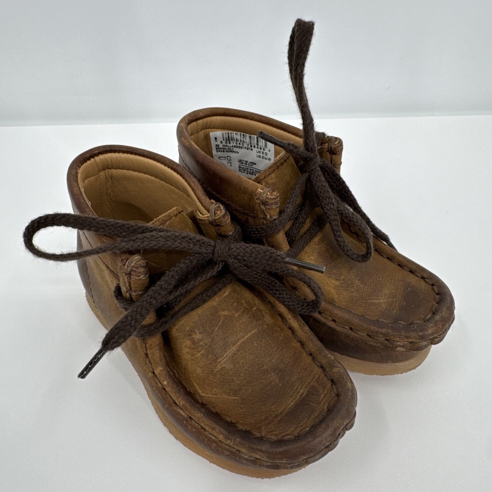 Clarks Originals Wallabee Boot‎ Beeswax Kids Sz 5.5w Brown Leather
